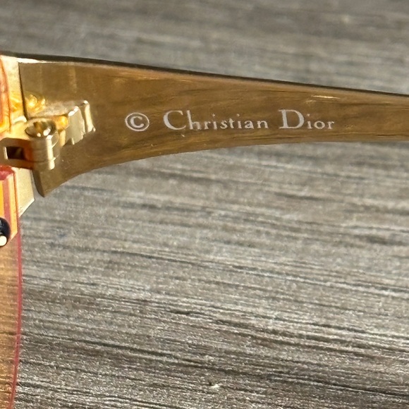 Christian DIOR Vintage PILOT 33Y 120 Orange Tinted Sunglasses Made in Austria - Picture 9 of 16